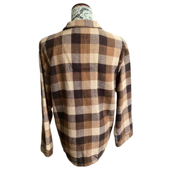 Gianni Valentino cotton flannel plaid button down size L Brown made in Italy - Picture 4 of 8